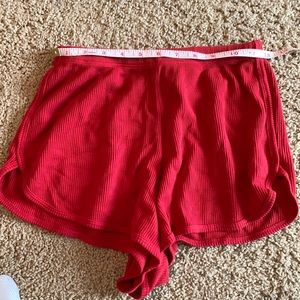 Brandy Melville red waffle shorts